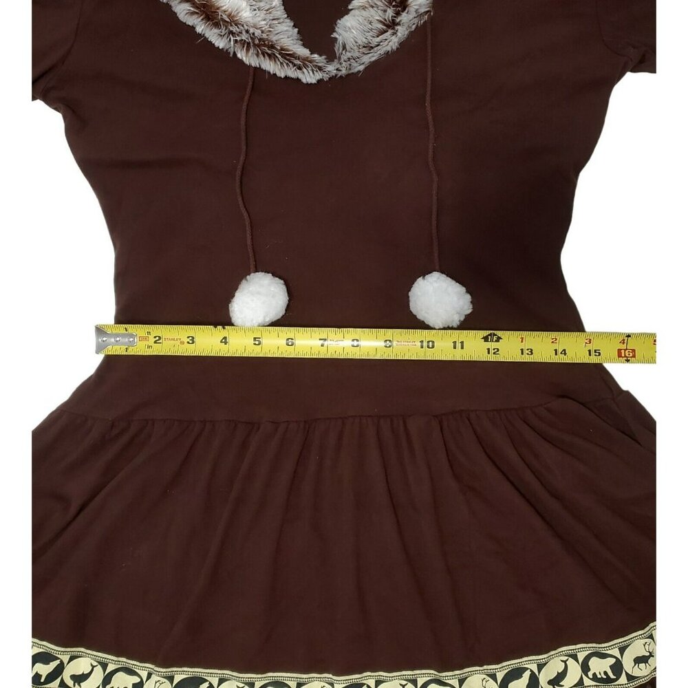 Sexy Eskimo Costume Halloween Dress Boot Covers Fur Trim Cosplay Womens L 10-12 - Picture 9 of 12